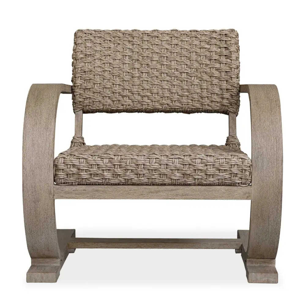 Curved Mahogany Outdoor Lounge Chair