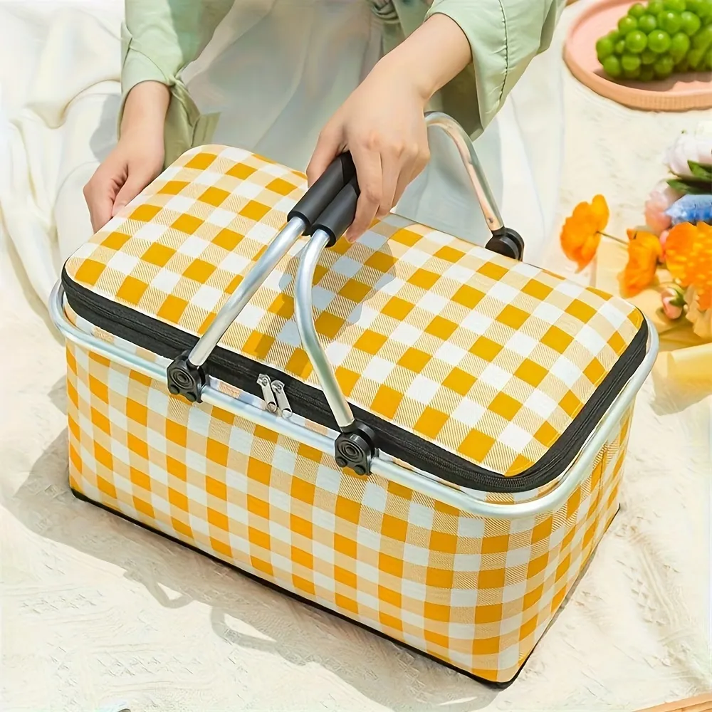 Foldable Checkered Basket