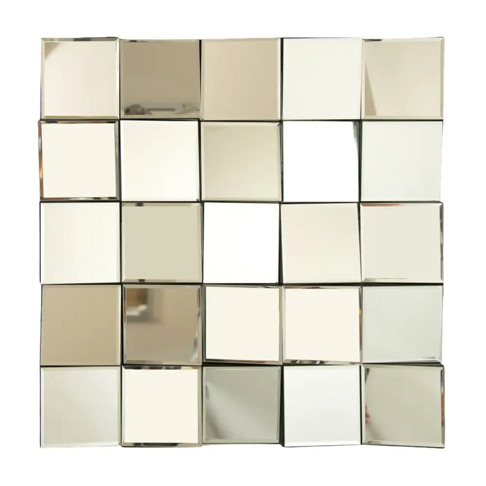 Sculptural Square Splicing Plash Mirror