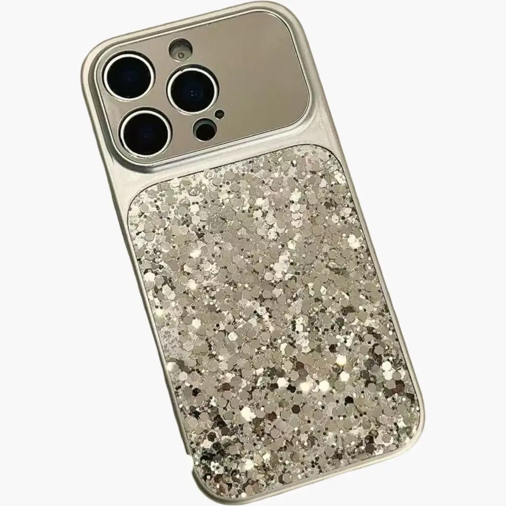 Glitter Wrist Strap Textured Phone Case