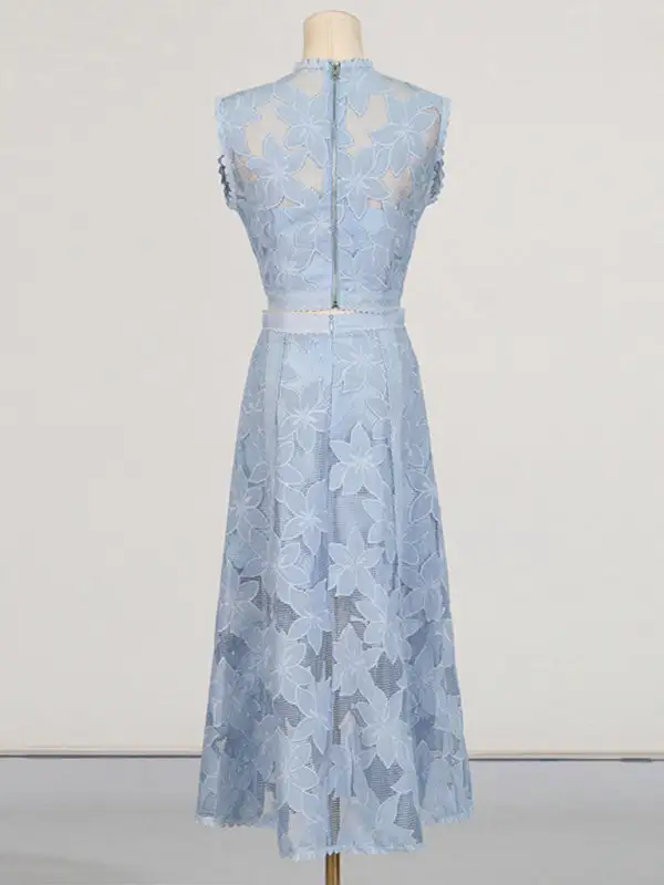 Modern Round Neck Sleeveless Detail Coordinated Set