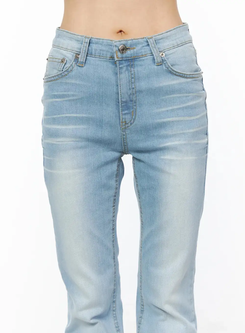Stitch-Detail Bootcut Jeans