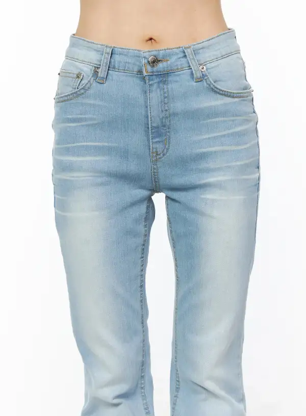 Stitch-Detail Bootcut Jeans