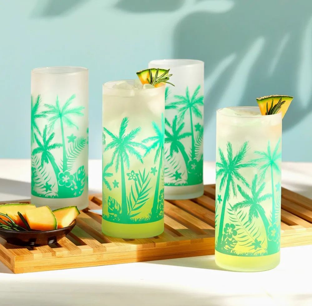 Palm Tree Cooler Glass Set