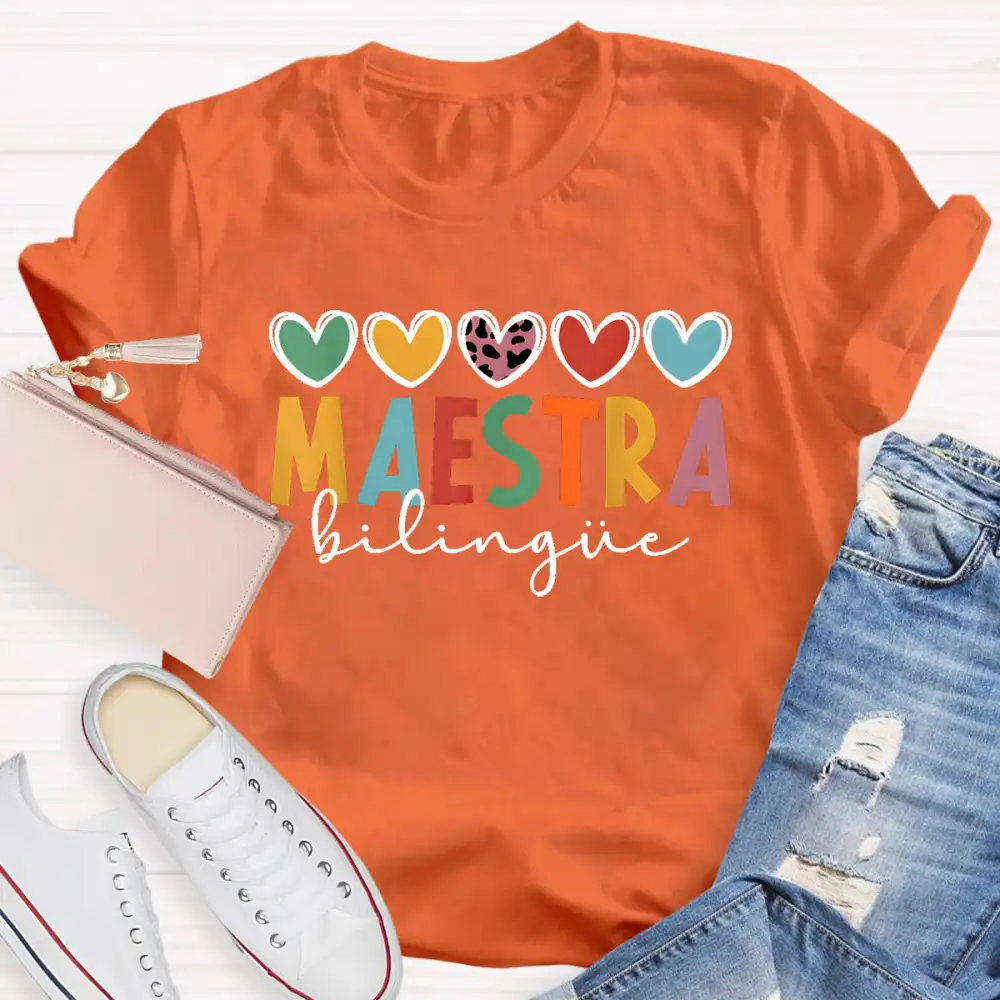 Colorful Letters Teacher T-Shirt