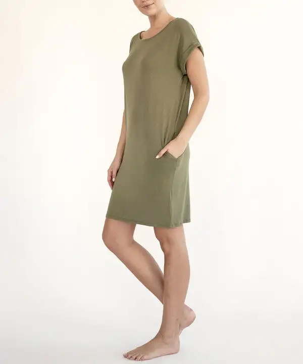 Bamboo Crop Dress With Pockets