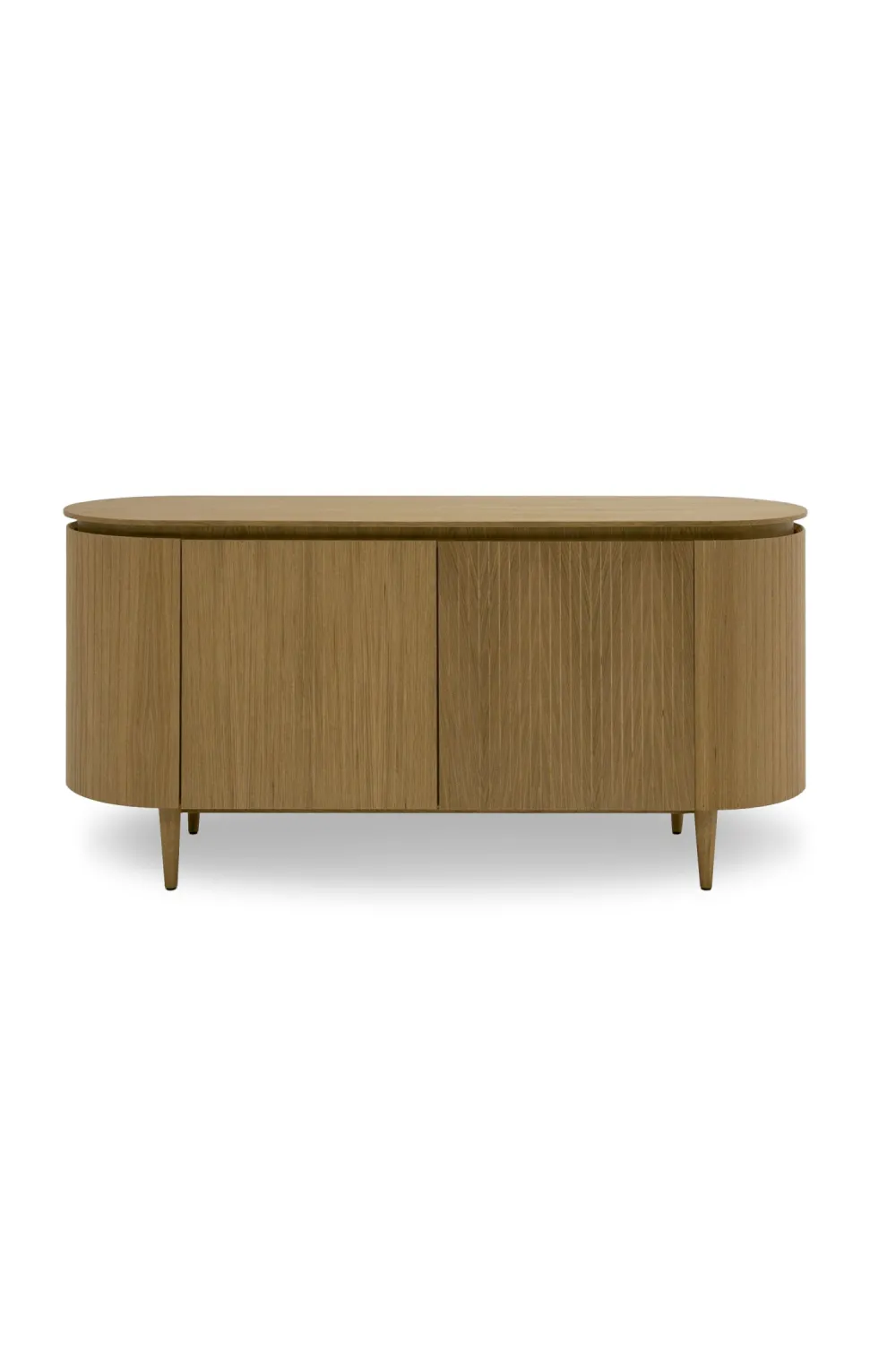 Oak Four-Door Oval Sideboard