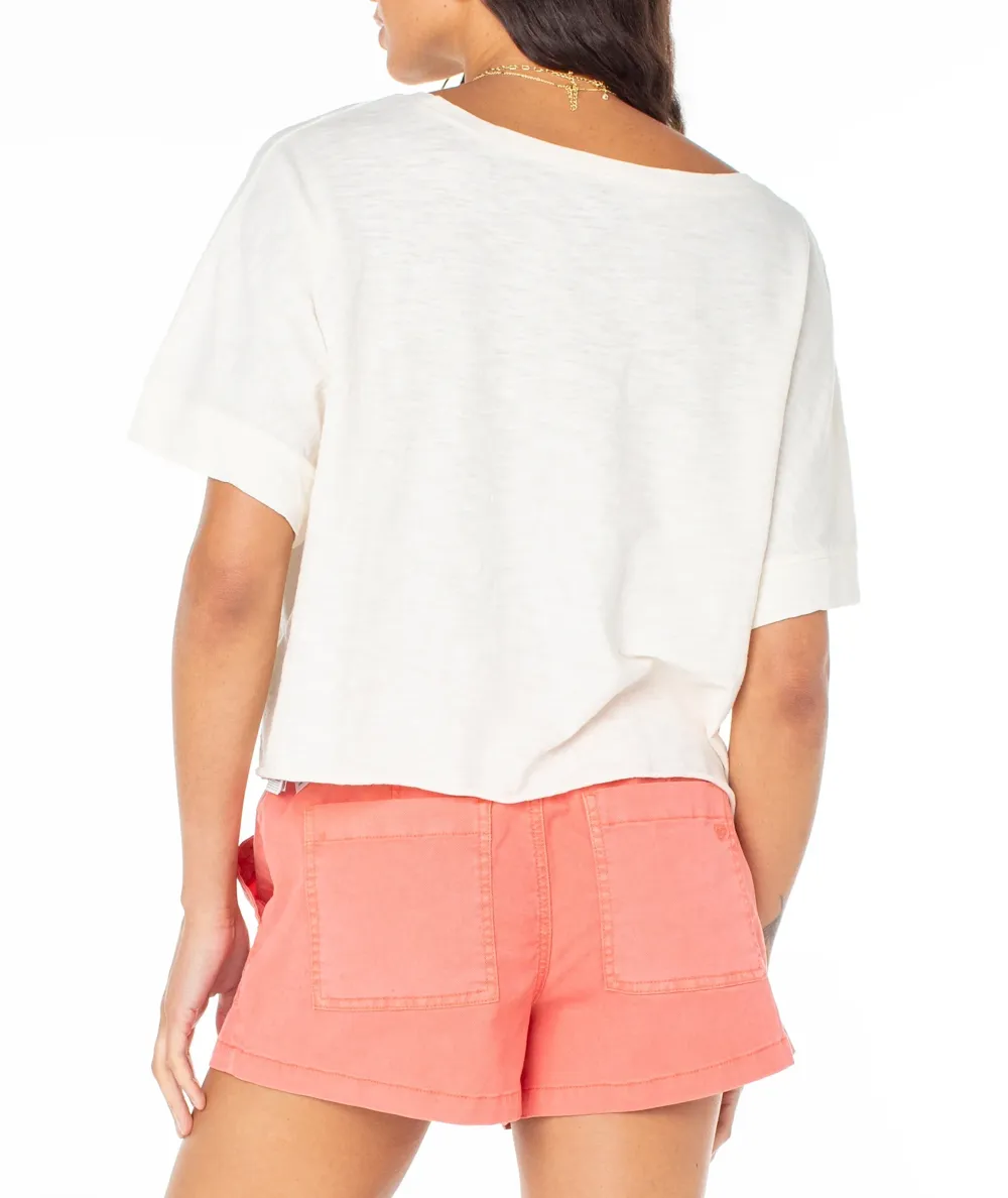 Cartoon Beach Print Casual T-Shirt