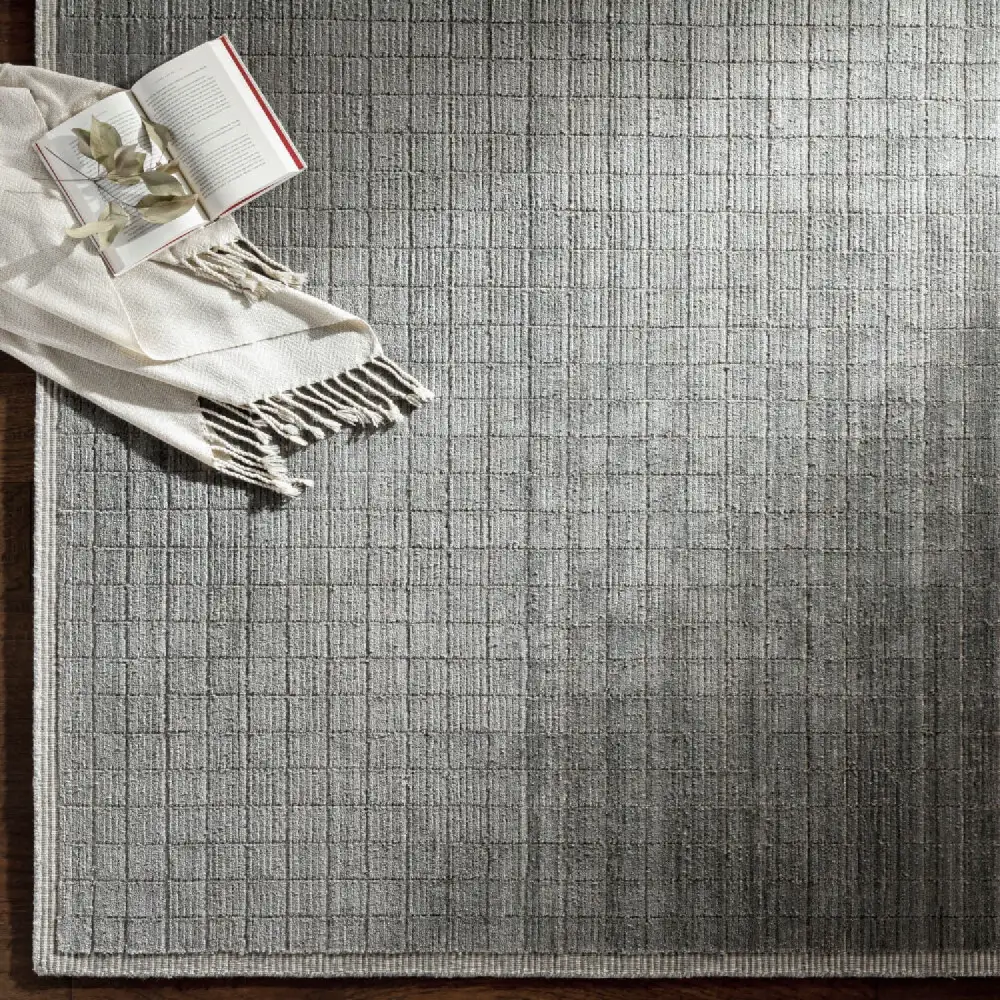 Hand-Loomed Square Pattern Carpet