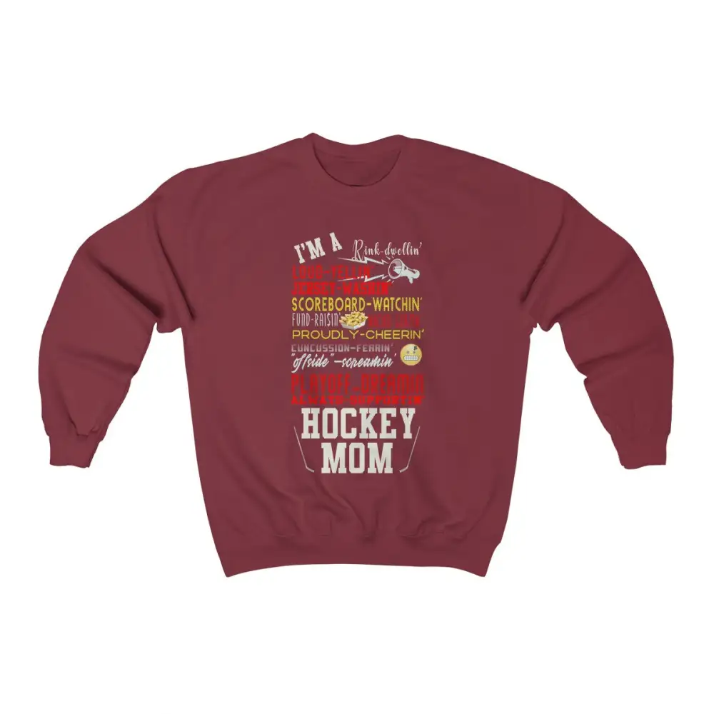 Mom Support Hockey Graphic Crewneck Sweatshirt