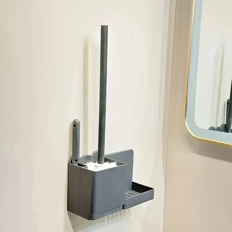 A 3-Piece Easy-To-Clean Wall-Mounted Toilet Brush Set