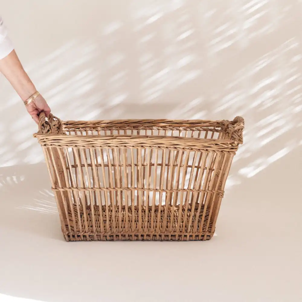 Vintage French Linen Basket