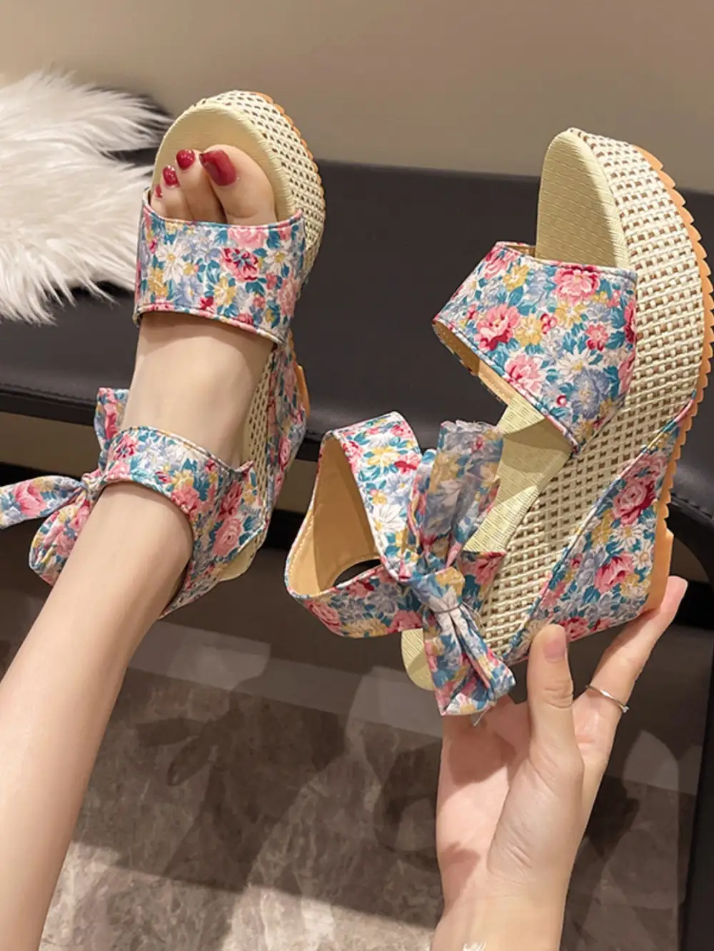 Floral Heels Sandals