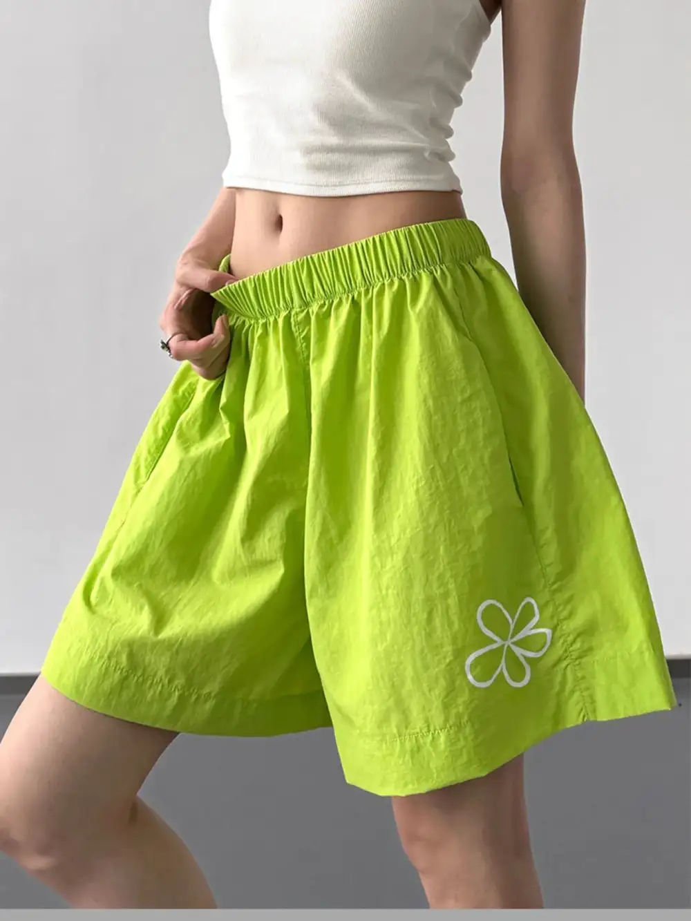 Polyester Elastic Waist Shorts