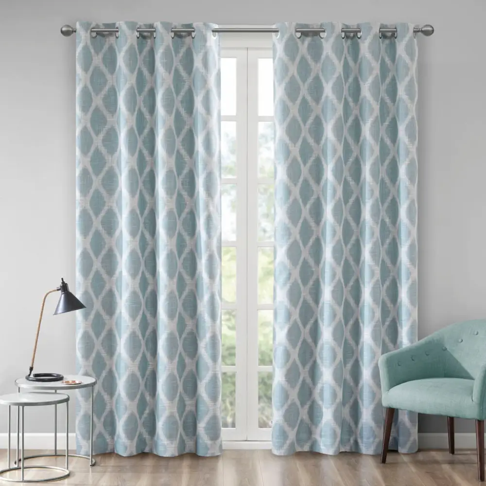 Blackout Polyester Ikat Grommet Curtain Panel