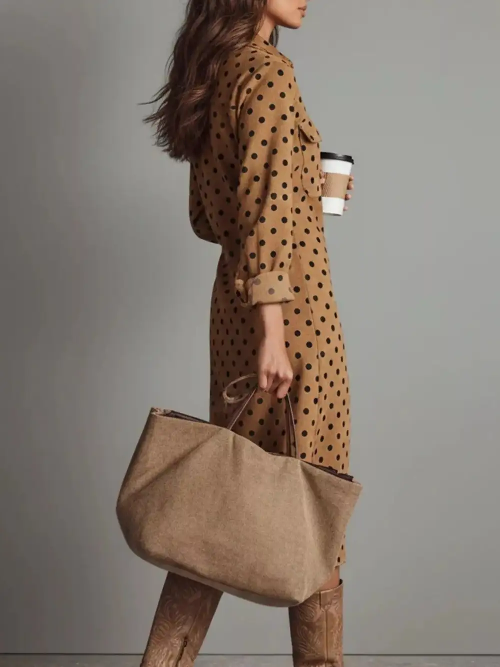Cotton Polka-Dot Midi Dress
