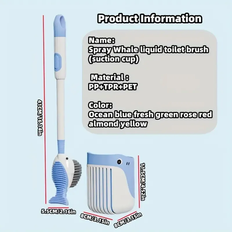 Wall-Mounted Whale-Shaped Toilet Brush