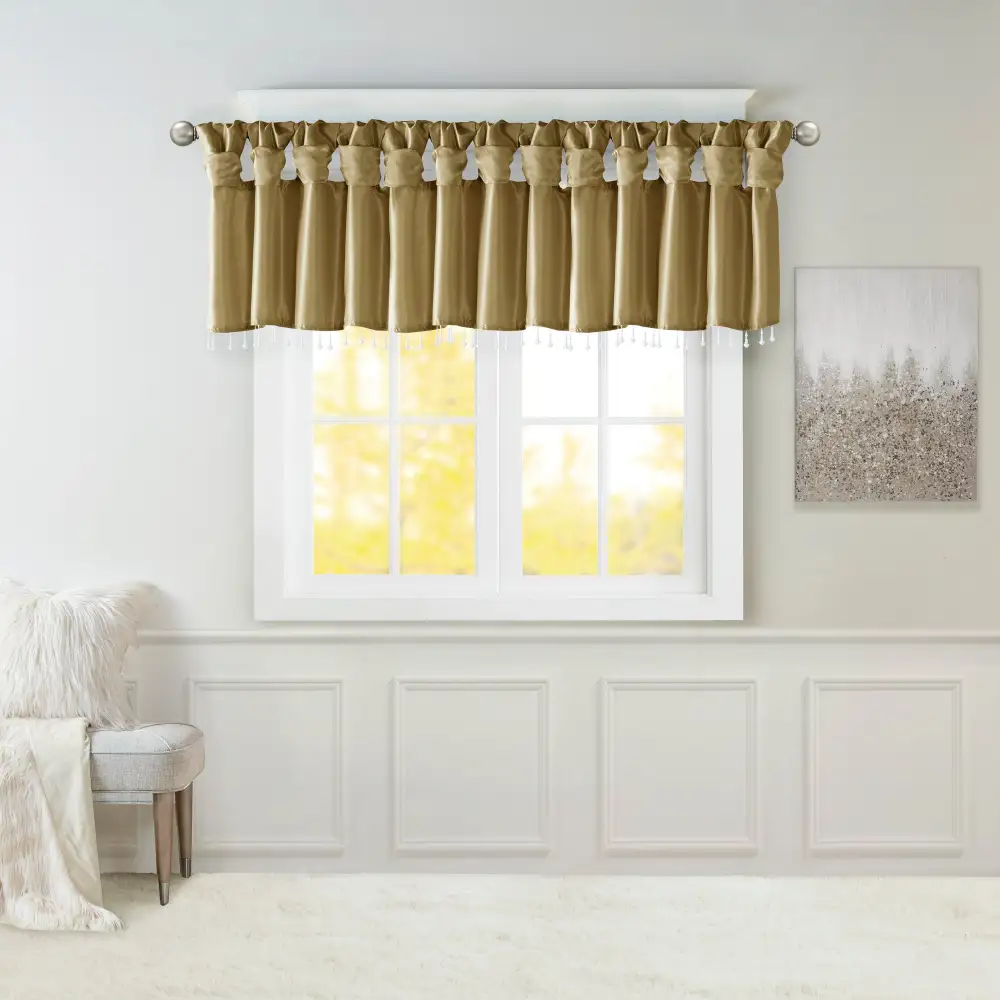 Refined Faux Silk Tab-Top Valance