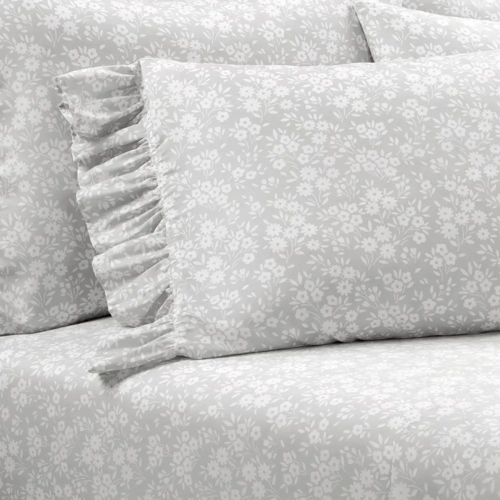 Floral Ruffled Garden Sheet Bedding Set