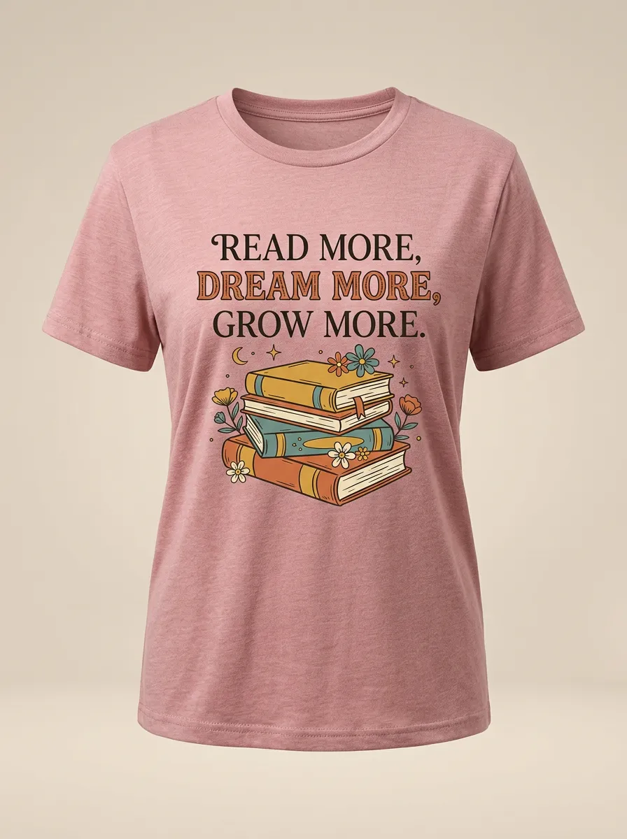Book Lover Reading Quote Floral Stacked Books T-Shirt