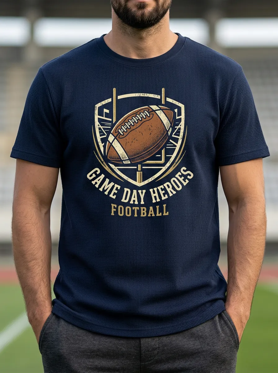 Men's American Football Game Day Heroes Printed T-Shirt