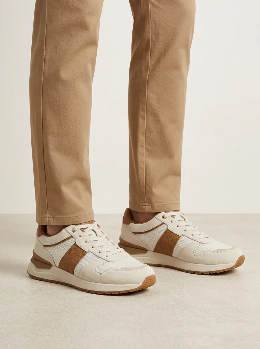 Unisex Modern Minimalist Topographic Pattern Print Sneakers