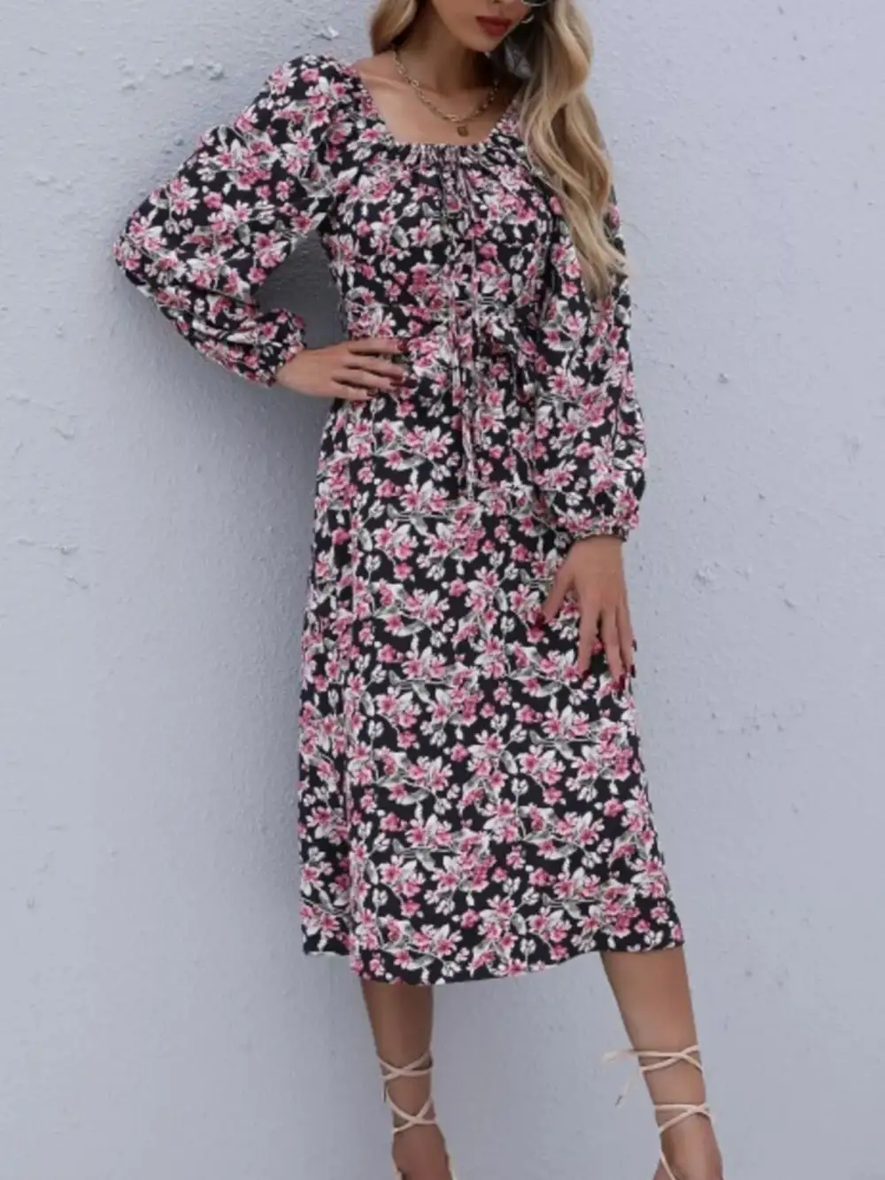 Long Long Sleeve Midi Dress