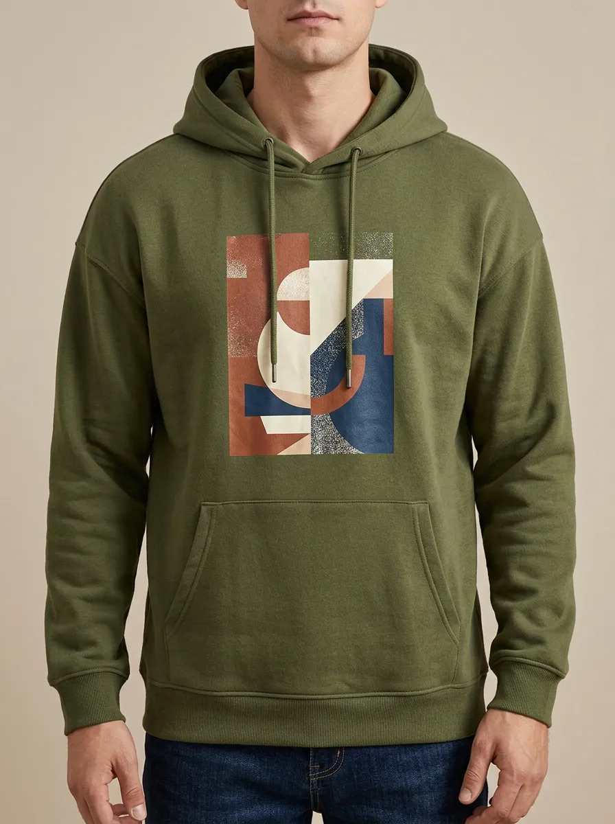 Men's Modern Abstract Geometric Art Print Hoodie