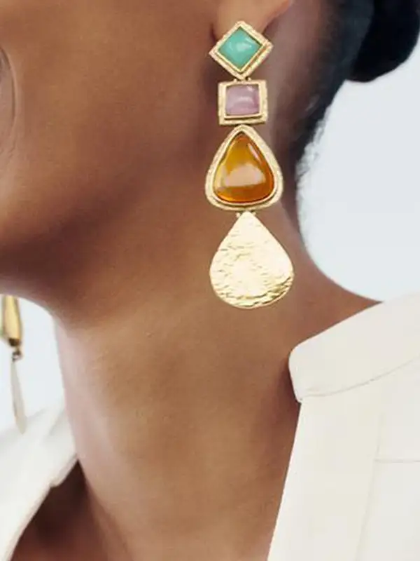 Hammered Drop Earrings