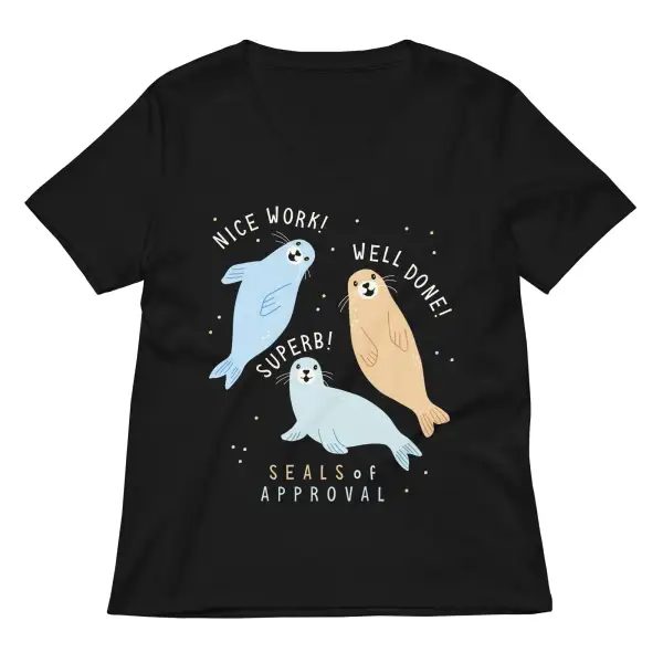 Seal Approval V Neck Tee