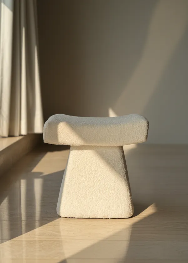 Bouclé Arch Pouffe