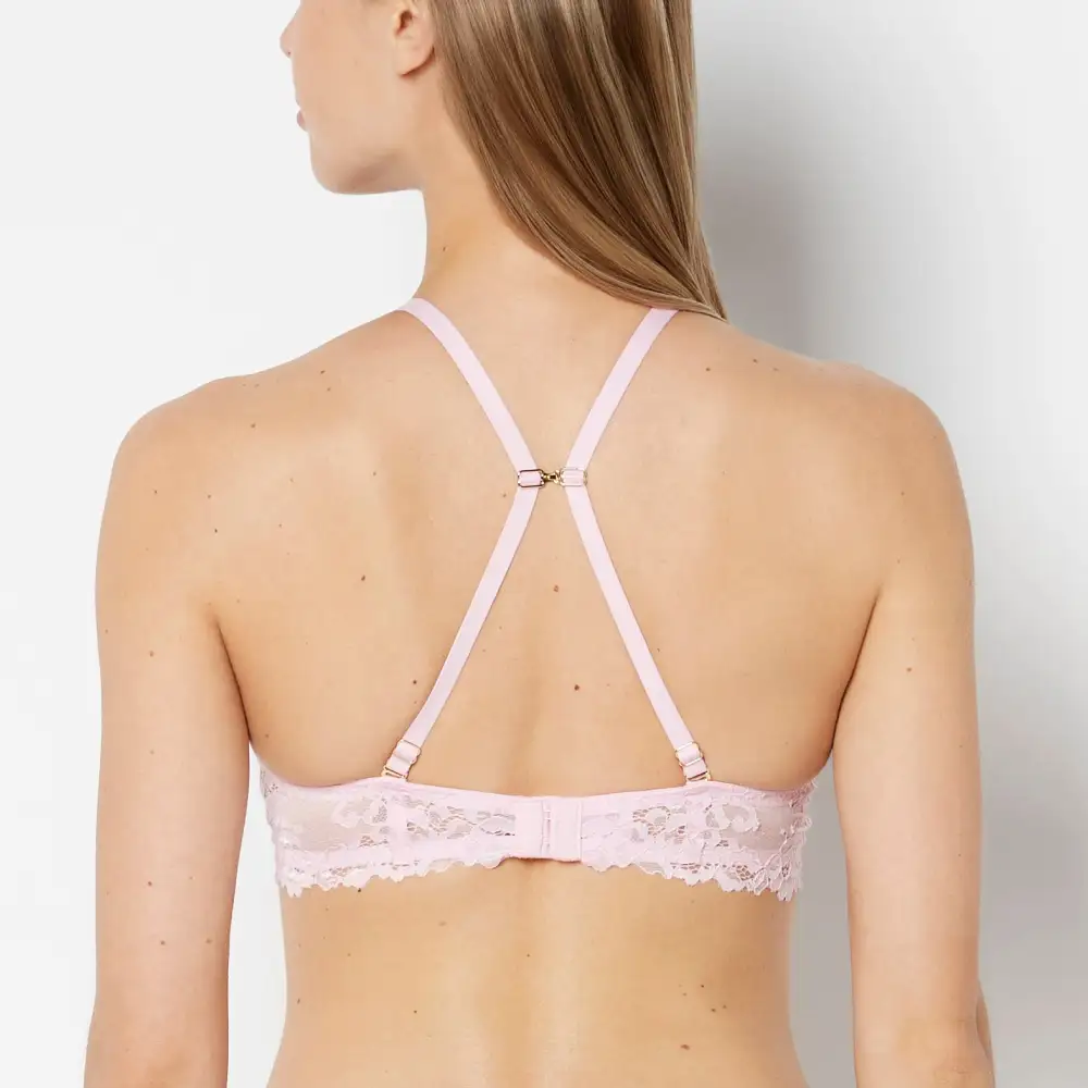 Refined Up Cup Plunge Bra With Romantic Lace