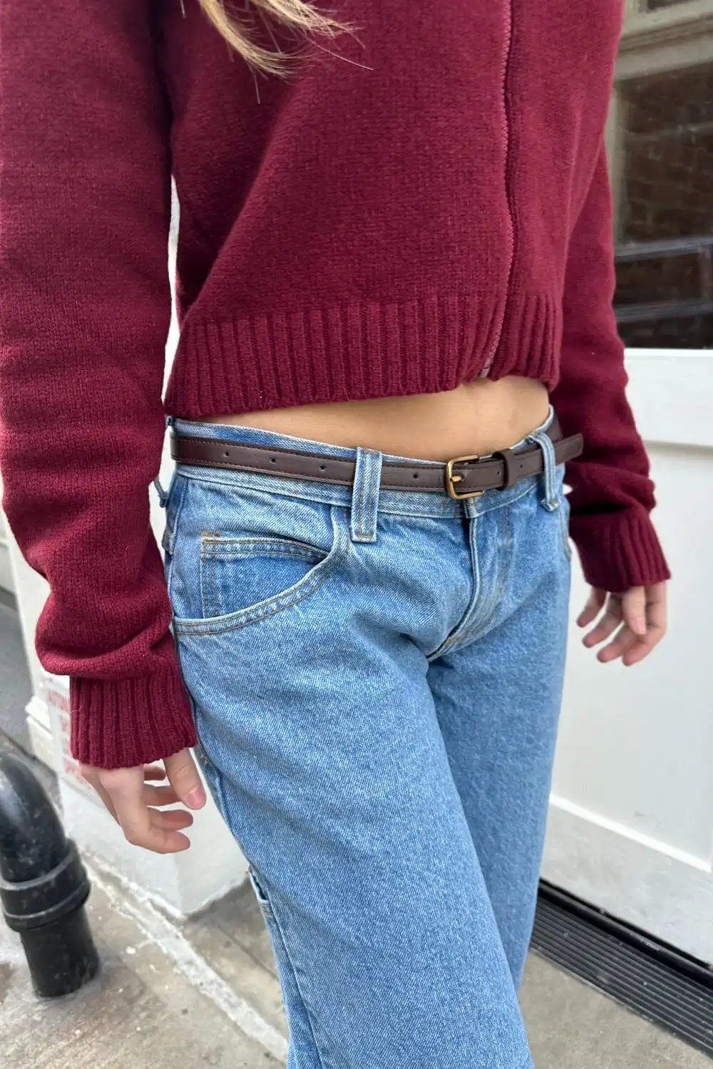 Women’s Brown Faux Leather Buckle Belt