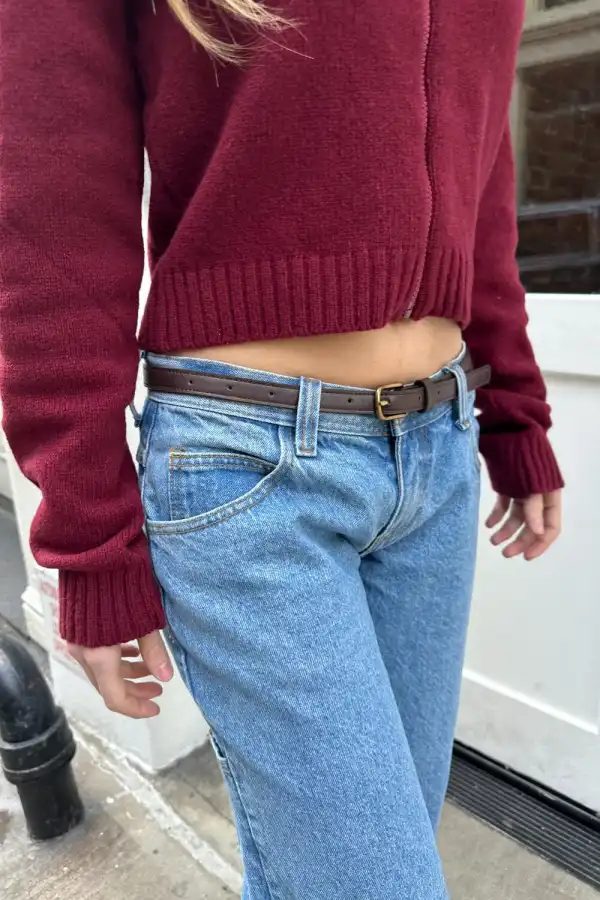 Women’s Brown Faux Leather Buckle Belt