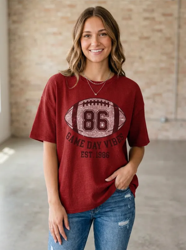 Women's Gridiron Ball Game Day Crewneck T-Shirt