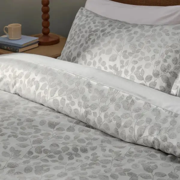 Reversible Leaf Satin Duvet Cover Set