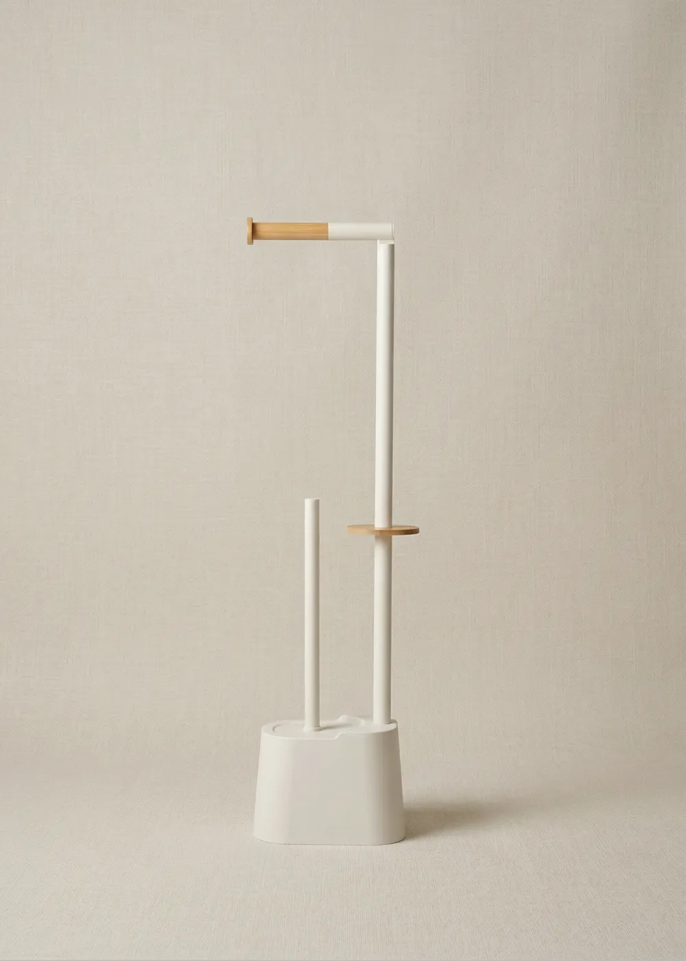 Toilet Paper Holder With Brush Ivory