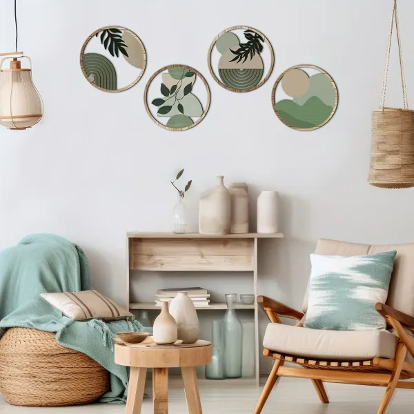 4-Piece Wooden Wall Decor