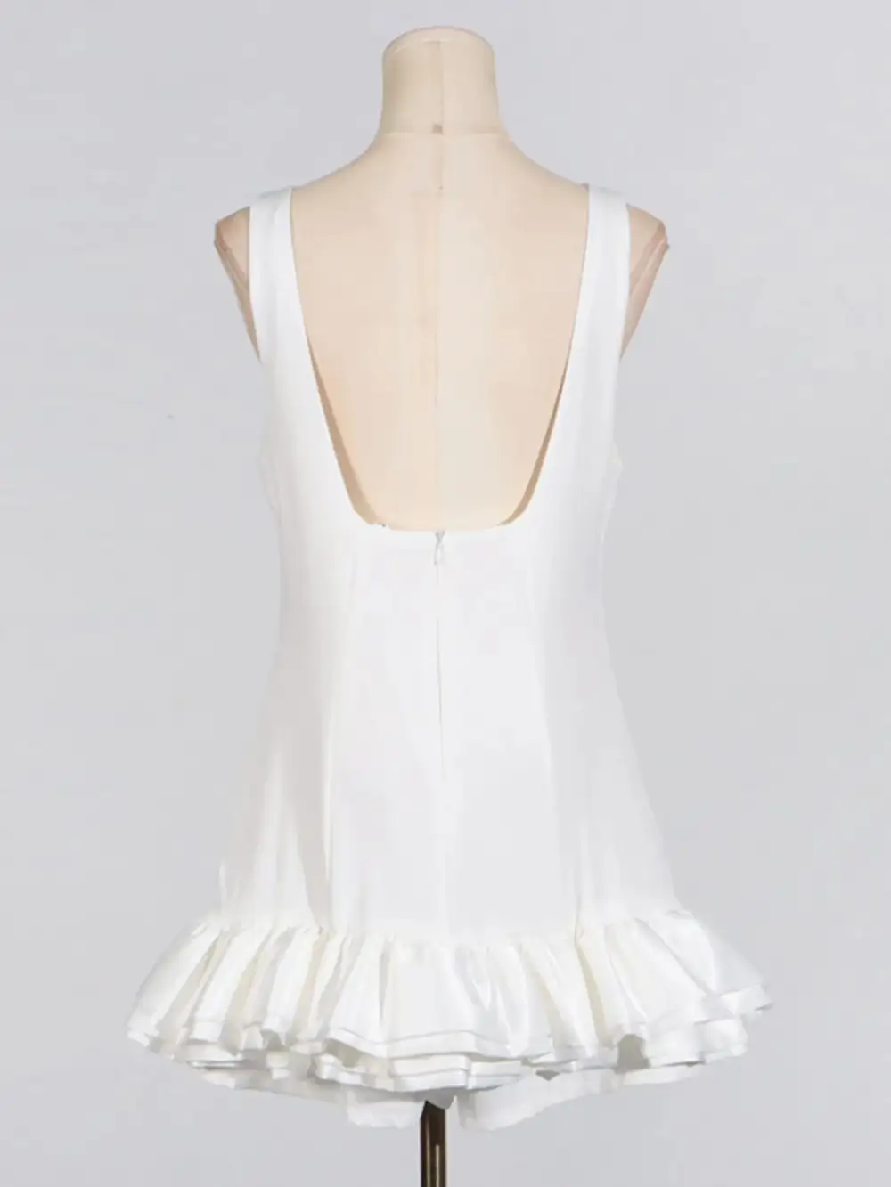 Relaxed Shape Ruffle Sleeveless Mini Dress