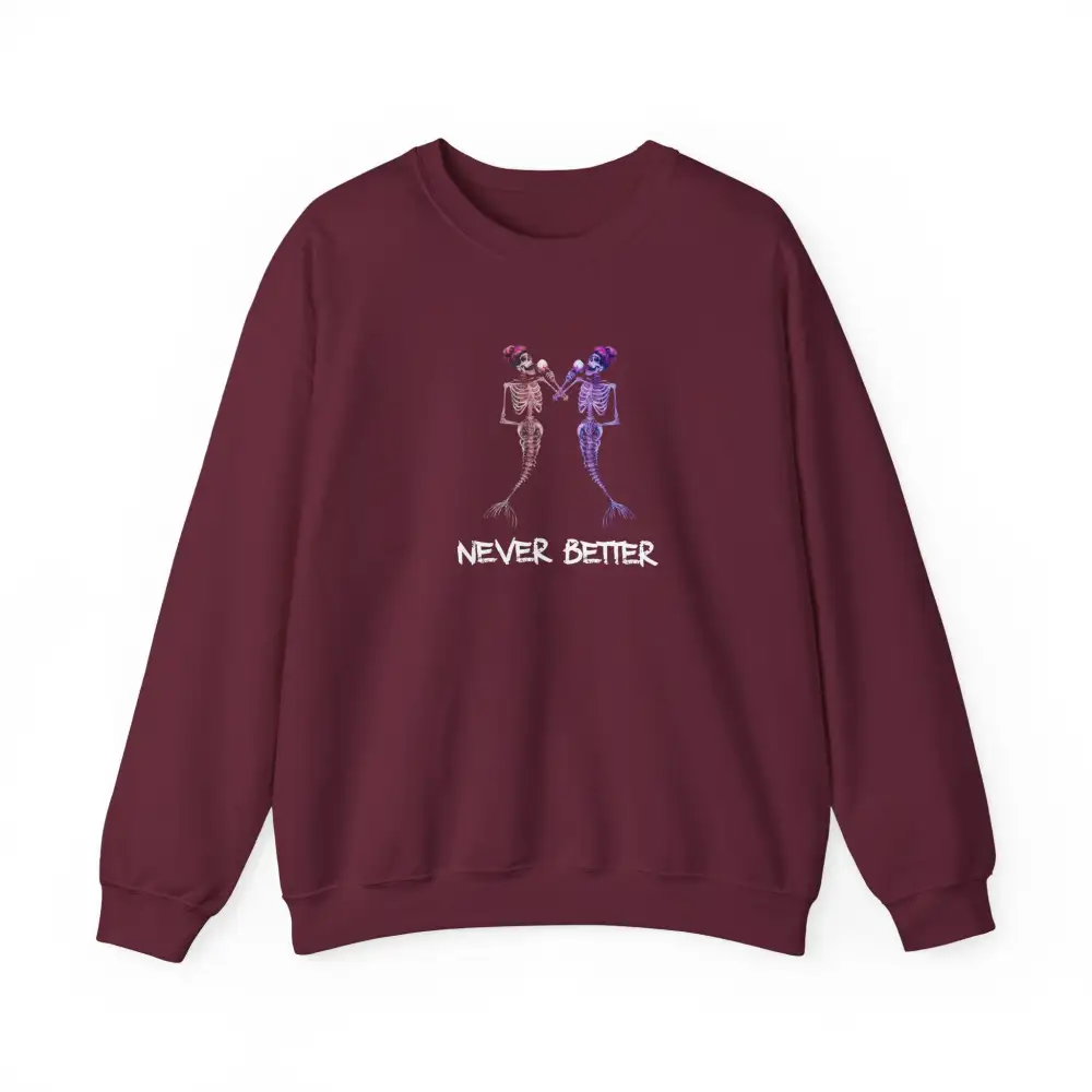 Mermaid Skeleton Graphic Crewneck Sweatshirt