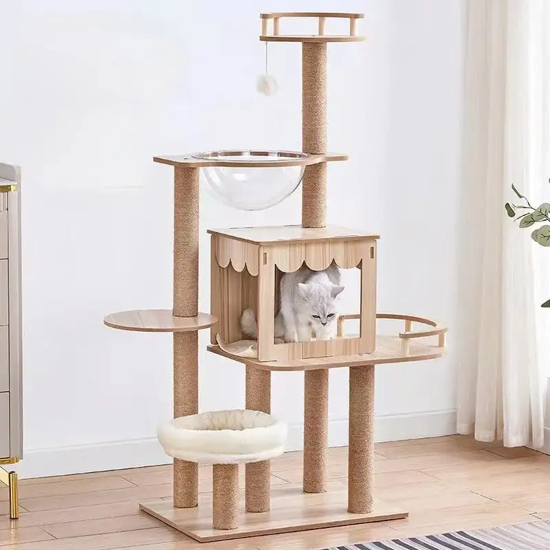 Wooden Easy-To-Install Cat Climbing Frame