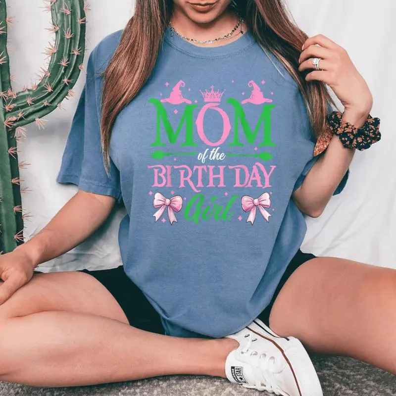Mom Of The Birthday Girl Witch Family Party Men Women's Oversized Comfort T-Shirt