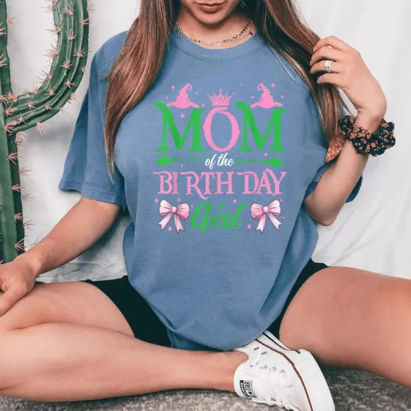 Mom Of The Birthday Girl Witch Family Party Men Women's Oversized Comfort T-Shirt