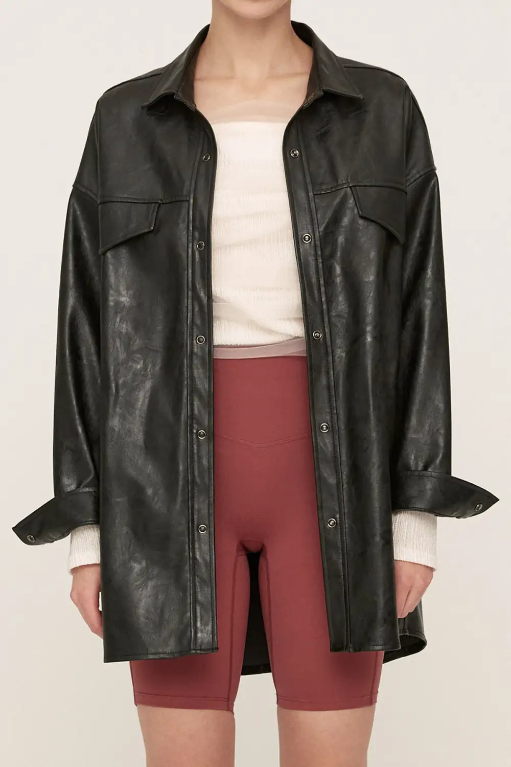 Pleather Oversized Jacket