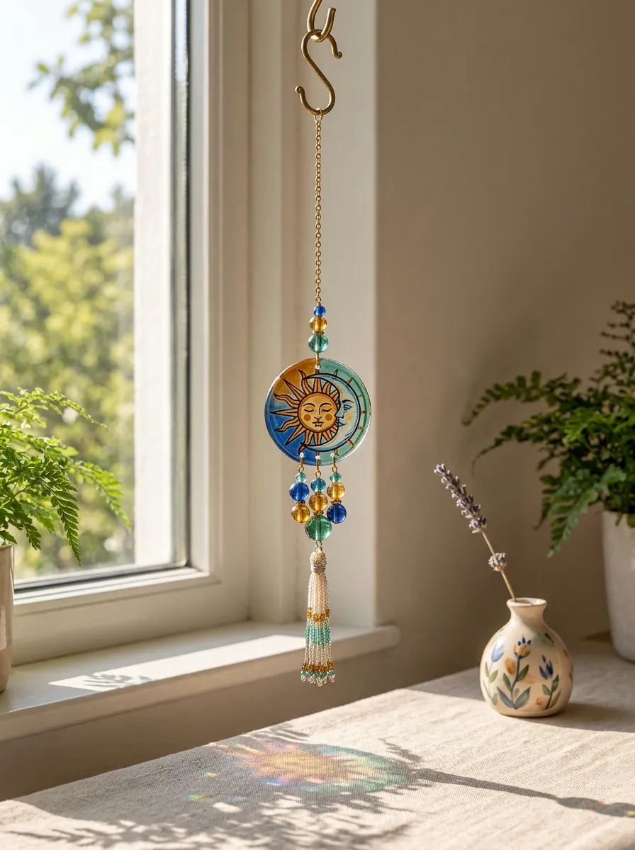 Sun and Moon Printed Suncatcher