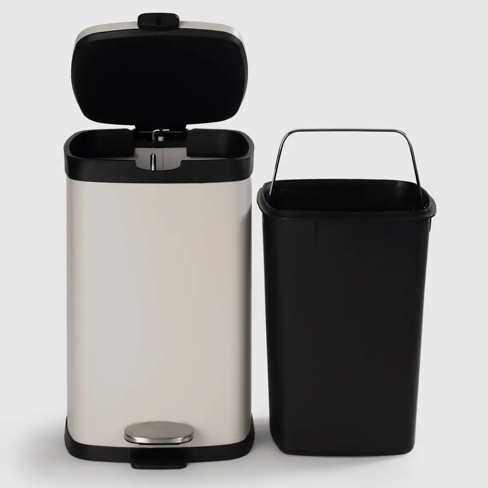 White Black Large Pedal Bin