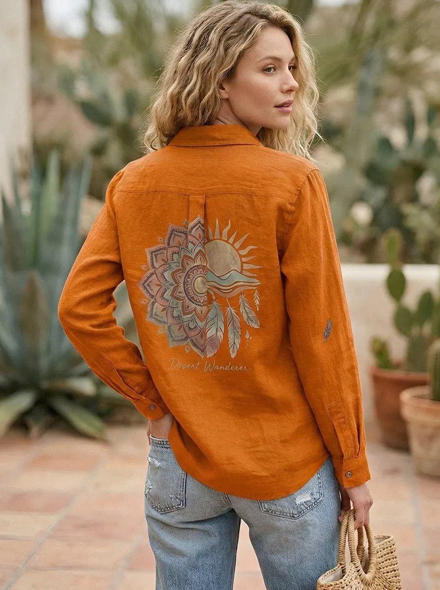 Desert Wanderer Mandala Casual Shirt
