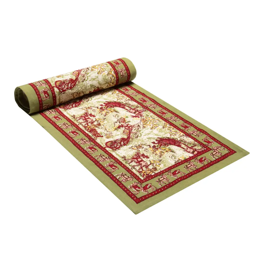 Winter Reindeer Scene Table Runner
