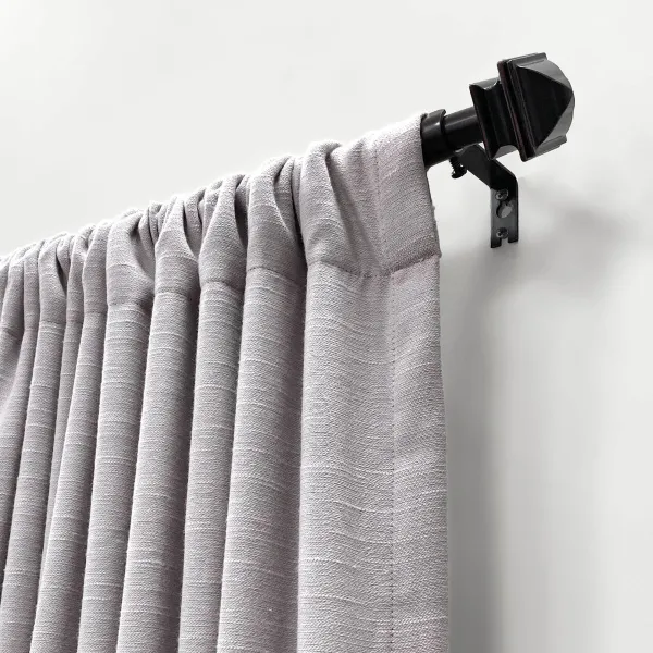 Adjustable Faceted Square Finial Metal Alloy Curtain Rod