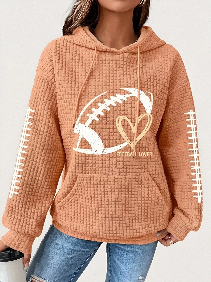 Football Graphic Casual Hoodie